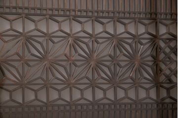 アンティーク雑貨　両面ガラス入り!大正昭和期の古いアンティーク欄間(明かり取り、明り取り)