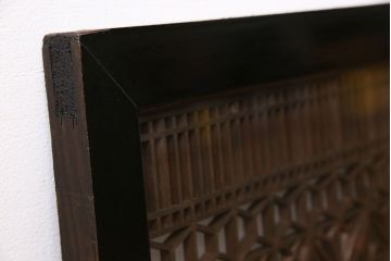 アンティーク雑貨　両面ガラス入り!大正昭和期の古いアンティーク欄間(明かり取り、明り取り)