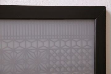 アンティーク雑貨　両面ガラス入り!大正昭和期の古いアンティーク欄間(明かり取り、明り取り)