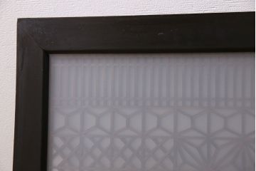アンティーク雑貨　両面ガラス入り!大正昭和期の古いアンティーク欄間(明かり取り、明り取り)