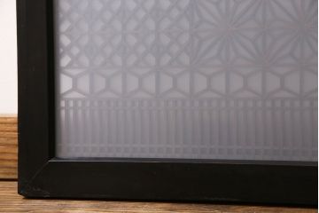 アンティーク雑貨　両面ガラス入り!大正昭和期の古いアンティーク欄間(明かり取り、明り取り)