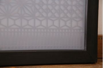 アンティーク雑貨　両面ガラス入り!大正昭和期の古いアンティーク欄間(明かり取り、明り取り)