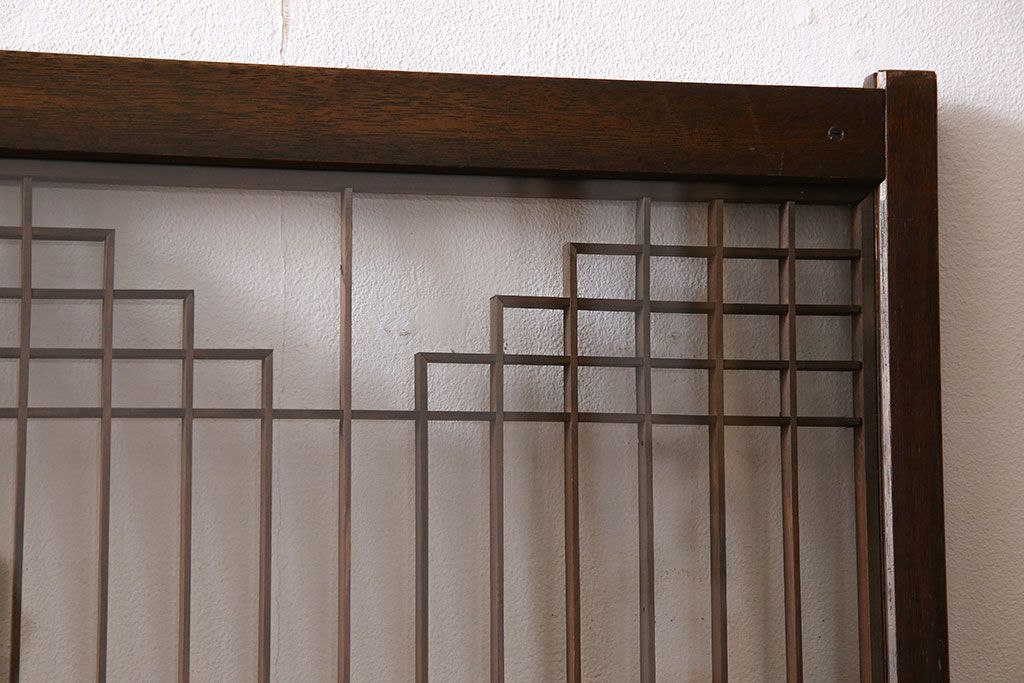 アンティーク雑貨　大正昭和期の古いアンティーク書院ガラス戸(引き戸、窓)4枚セット