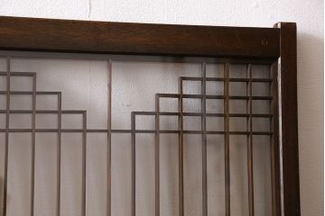 アンティーク雑貨　大正昭和期の古いアンティーク書院ガラス戸(引き戸、窓)4枚セット