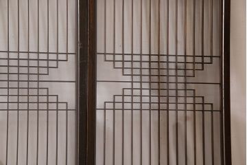 アンティーク雑貨　大正昭和期の古いアンティーク書院ガラス戸(引き戸、窓)4枚セット