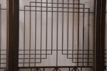 アンティーク雑貨　大正昭和期の古いアンティーク書院ガラス戸(引き戸、窓)4枚セット