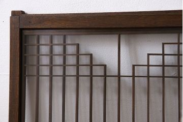 アンティーク雑貨　大正昭和期の古いアンティーク書院ガラス戸(引き戸、窓)4枚セット