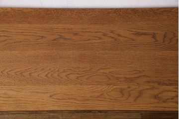 ペイント家具　天板オーク材　ナチュラルな雰囲気漂う鉄脚テーブル(サイドテーブル)