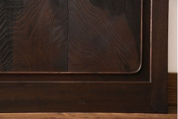 和製アンティーク　上品なデザインが目を引くガラス戸(引き戸、建具)4枚セット