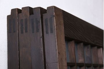 和製アンティーク　上品なデザインが目を引くガラス戸(引き戸、建具)4枚セット