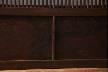 和製アンティーク　杉材　上品な和の雰囲気漂う裏障子付き格子戸(ガラス帯戸、引き戸、建具)2枚セット