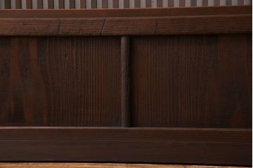 和製アンティーク　和モダンな雰囲気漂う裏ガラス入り格子戸(引き戸、建具)4枚セット(1)