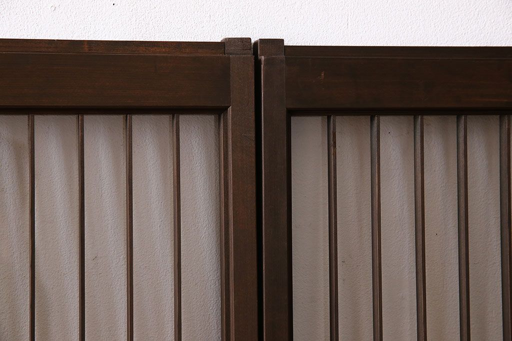 和製アンティーク　組子が印象的な和の雰囲気漂う書院引き戸(窓、建具)4枚セット