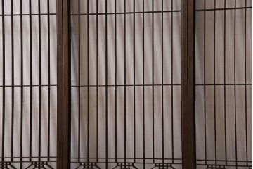 和製アンティーク　組子が印象的な和の雰囲気漂う書院引き戸(窓、建具)4枚セット