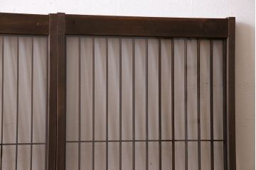 和製アンティーク　組子が印象的な和の雰囲気漂う書院引き戸(窓、建具)4枚セット