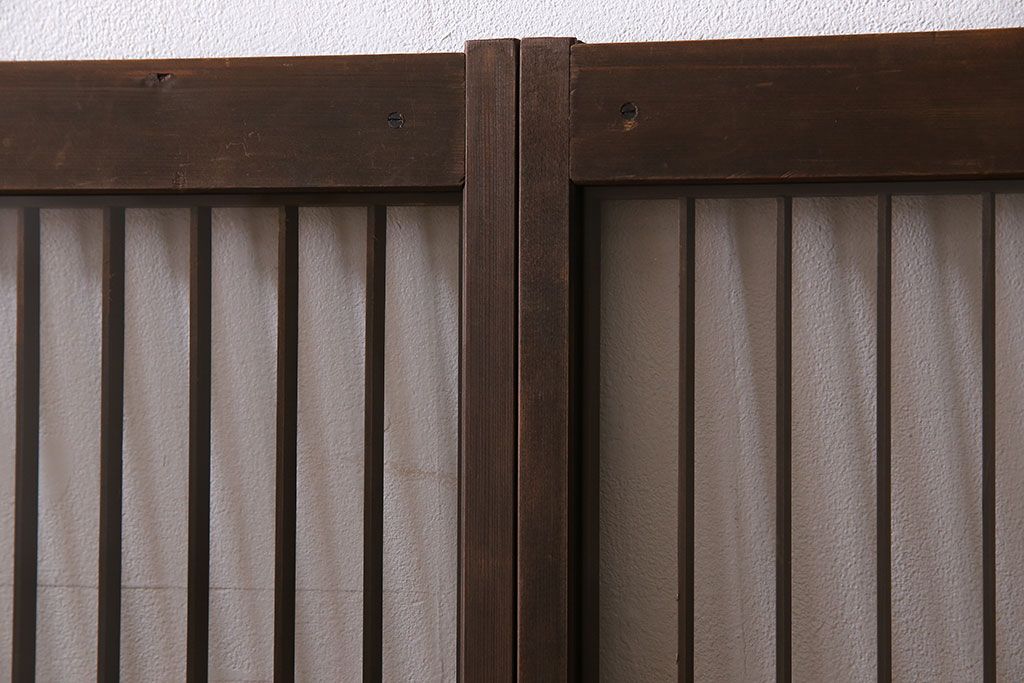 和製アンティーク　組子が印象的な和の雰囲気漂う書院引き戸(窓、建具)4枚セット