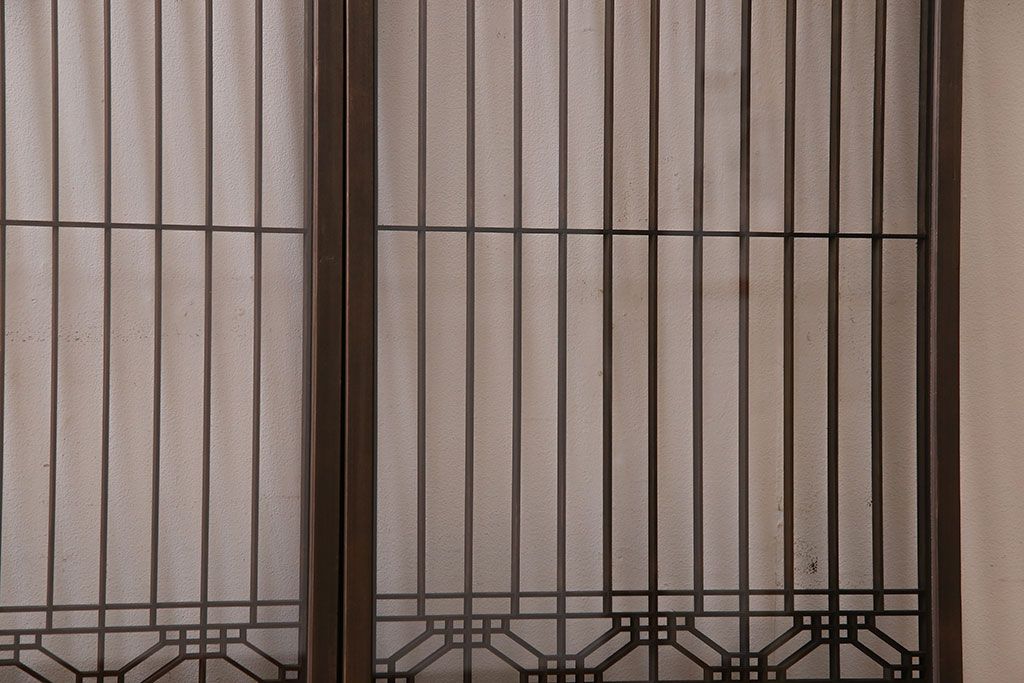 和製アンティーク　組子が印象的な和の雰囲気漂う書院引き戸(窓、建具)4枚セット