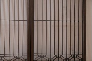 和製アンティーク　組子が印象的な和の雰囲気漂う書院引き戸(窓、建具)4枚セット