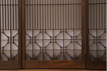 和製アンティーク　木味が魅力的な書院引き戸(窓、建具)4枚セット