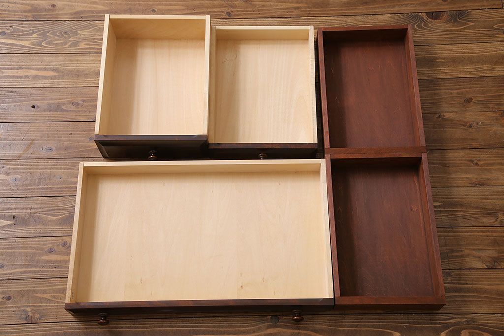 中古　北海道民芸家具　421 樺材　重厚なデスク(片袖机、在宅ワーク、在宅用学習机)(1)