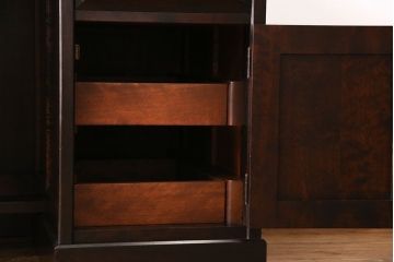 中古　北海道民芸家具　421 樺材　重厚なデスク(片袖机、在宅ワーク、在宅用学習机)(1)