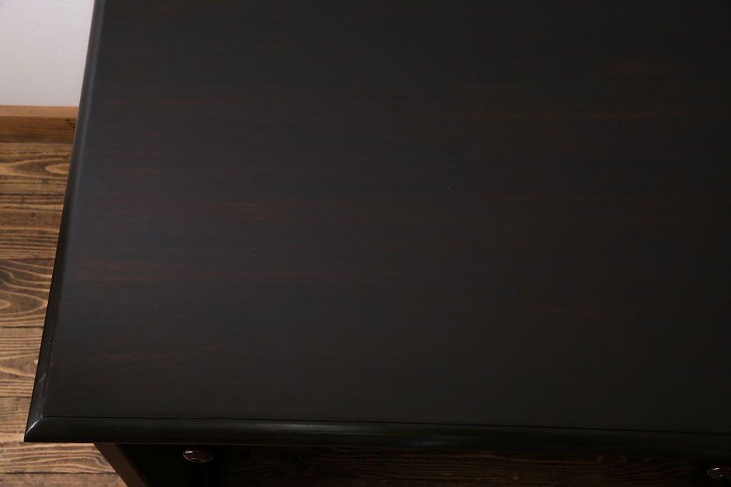 中古　北海道民芸家具　421 樺材　重厚なデスク(片袖机、在宅ワーク、在宅用学習机)(1)