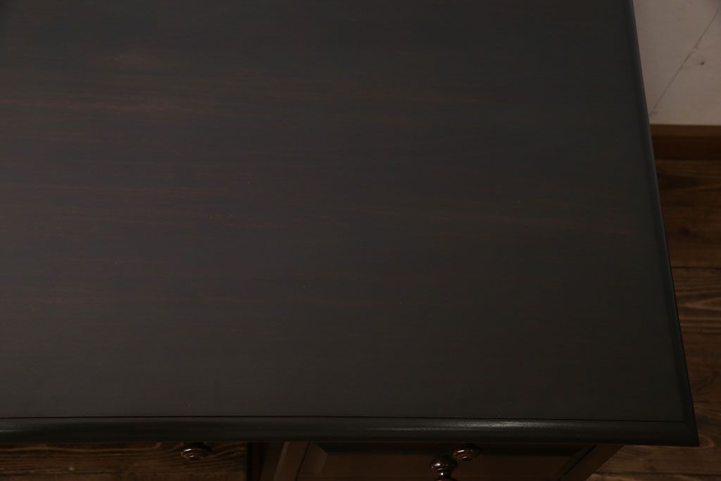 中古　北海道民芸家具　421 樺材　重厚なデスク(片袖机、在宅ワーク、在宅用学習机)(1)