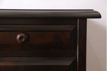 中古　北海道民芸家具　421 樺材　重厚なデスク(片袖机、在宅ワーク、在宅用学習机)(1)