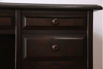 中古　北海道民芸家具　421 樺材　重厚なデスク(片袖机、在宅ワーク、在宅用学習机)(1)