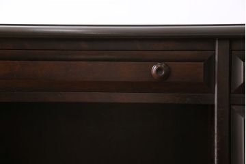 中古　北海道民芸家具　421 樺材　重厚なデスク(片袖机、在宅ワーク、在宅用学習机)(1)