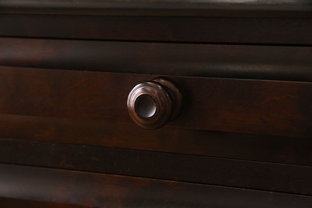 中古　北海道民芸家具　421 樺材　重厚なデスク(片袖机、在宅ワーク、在宅用学習机)(1)