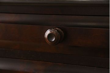 中古　北海道民芸家具　421 樺材　重厚なデスク(片袖机、在宅ワーク、在宅用学習机)(1)