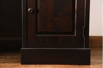 中古　北海道民芸家具　421 樺材　重厚なデスク(片袖机、在宅ワーク、在宅用学習机)(1)