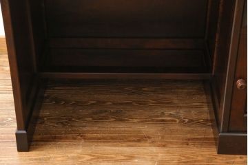 中古　北海道民芸家具　421 樺材　重厚なデスク(片袖机、在宅ワーク、在宅用学習机)(1)