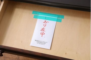 中古　北海道民芸家具　421 樺材　重厚なデスク(片袖机、在宅ワーク、在宅用学習机)(1)