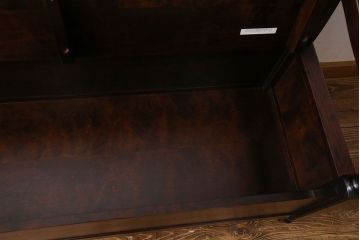 中古　北海道民芸家具　絶版品　上品なデザインの収納付きベンチ(イス、収納箱)