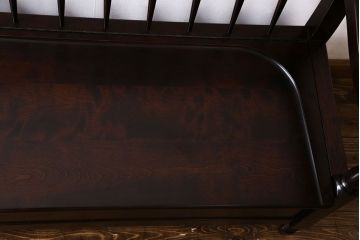 中古　北海道民芸家具　絶版品　上品なデザインの収納付きベンチ(イス、収納箱)