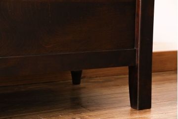 中古　北海道民芸家具　絶版品　上品なデザインの収納付きベンチ(イス、収納箱)