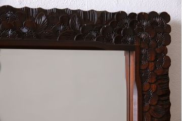 中古　伝統工芸　軽井沢彫り　桜の図柄が美しいドレッサー(化粧台)
