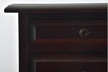 中古　北海道民芸家具　深みのある色合いでシックな雰囲気漂う脇机(サイドデスク)