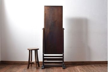 アンティーク雑貨　中古　北海道民芸家具　HM350　シックな大型ミラー(鏡・姿見)