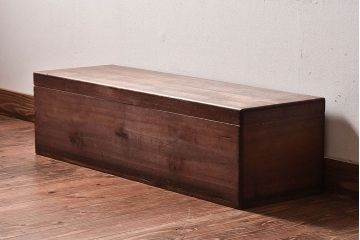 アンティーク雑貨　和製アンティーク　桐材　木の風合いが味わい深い収納箱(木箱、小物収納)