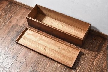 アンティーク雑貨　和製アンティーク　桐材　木の風合いが味わい深い収納箱(木箱、小物収納)