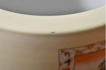 アンティーク雑貨　オールドノリタケ(日陶)　「東海道五十三次」　アンティーク火鉢(鉢カバー、傘立て)