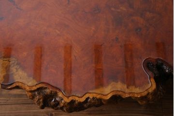中古　特大　カリン材(花梨材)　鳥眼杢　独特な杢目が存在感を放つ座卓(定価約180万円)
