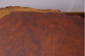 中古　特大　カリン材(花梨材)　鳥眼杢　独特な杢目が存在感を放つ座卓(定価約180万円)