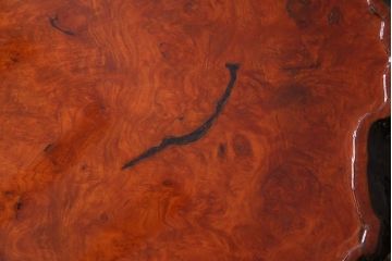 中古　特大　カリン材(花梨材)　鳥眼杢　独特な杢目が存在感を放つ座卓(定価約180万円)