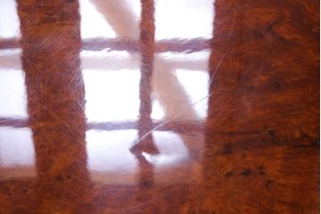 中古　特大　カリン材(花梨材)　鳥眼杢　独特な杢目が存在感を放つ座卓(定価約180万円)