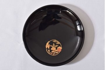 アンティーク雑貨　輪島塗　春帆造　花丸蒔絵　菓子皿(漆器)5枚セット