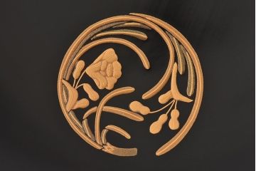 アンティーク雑貨　輪島塗　春帆造　花丸蒔絵　菓子皿(漆器)5枚セット